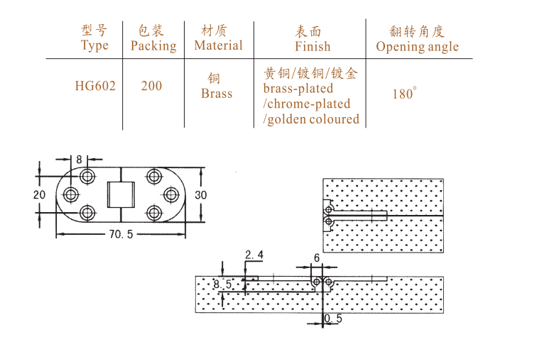 合頁五金配件HG602